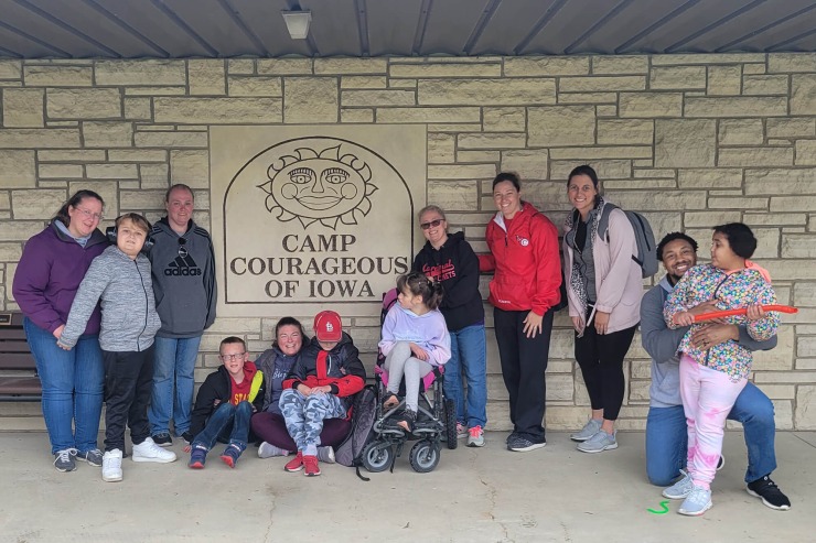 Cardinal CSD students, staff, and parents at Camp Courageous of Iowa.