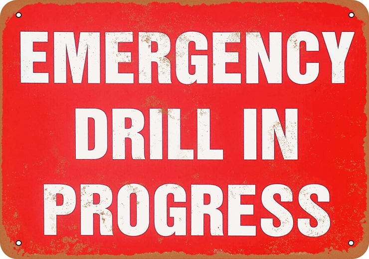 Emergency drill in progress