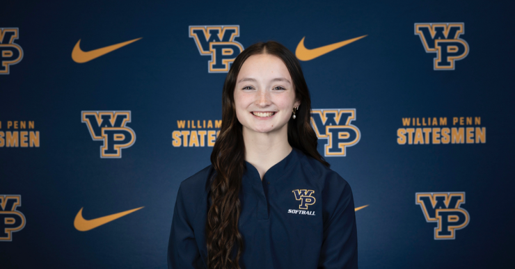 A headshot of Zoey Jones against a William Penn University backdrop.